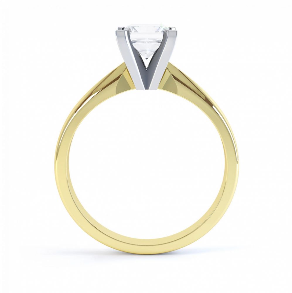 Aurora Moissanite Yellow Gold solitaire engagement ring