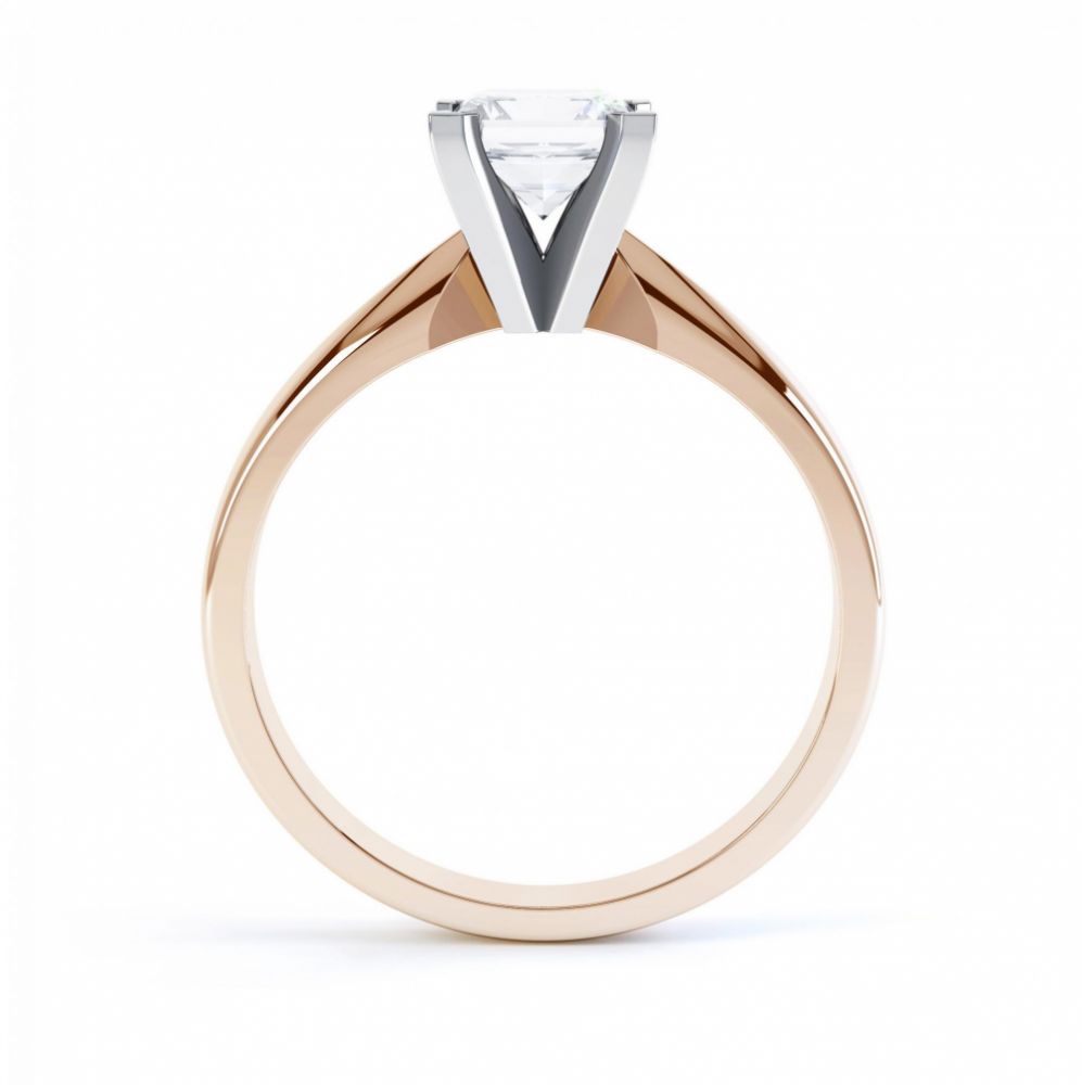 Aurora Moissanite Rose Gold solitaire engagement ring