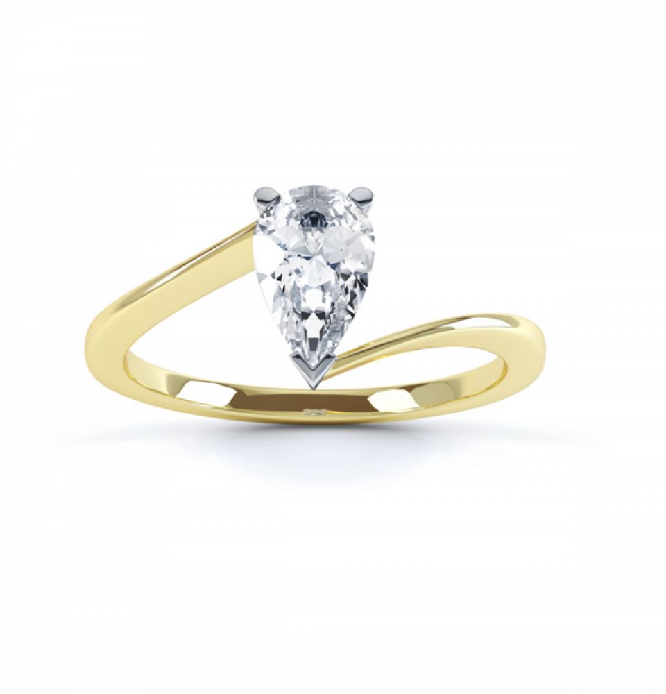 Piris Yellow Gold Twist Engagement Ring