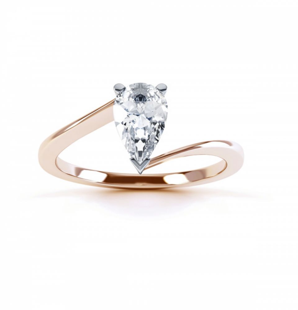 Piris Rose Gold Twist Engagement Ring