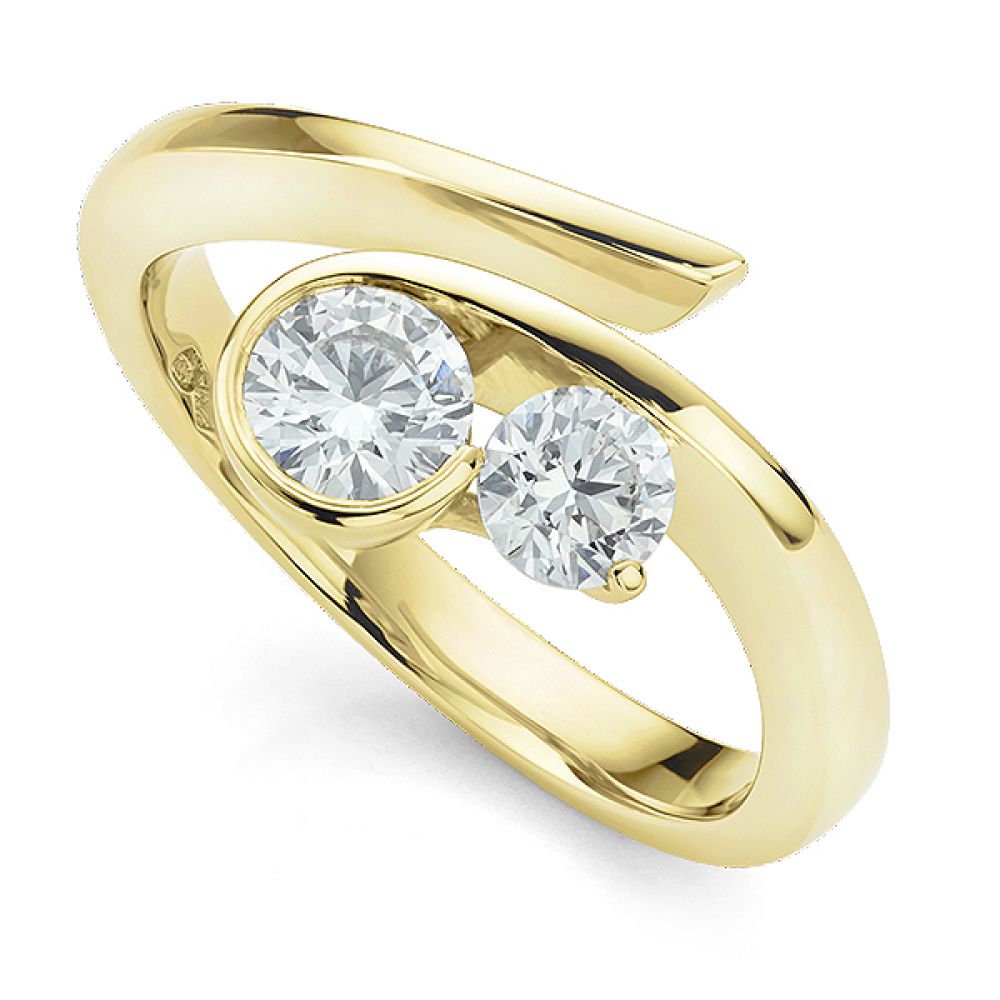 Flow Moissanite Engagement ring - Yellow Gold