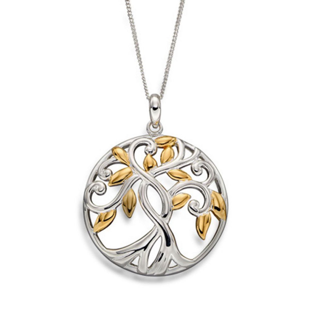 Sterling Silver and gold plated tree of life pendant