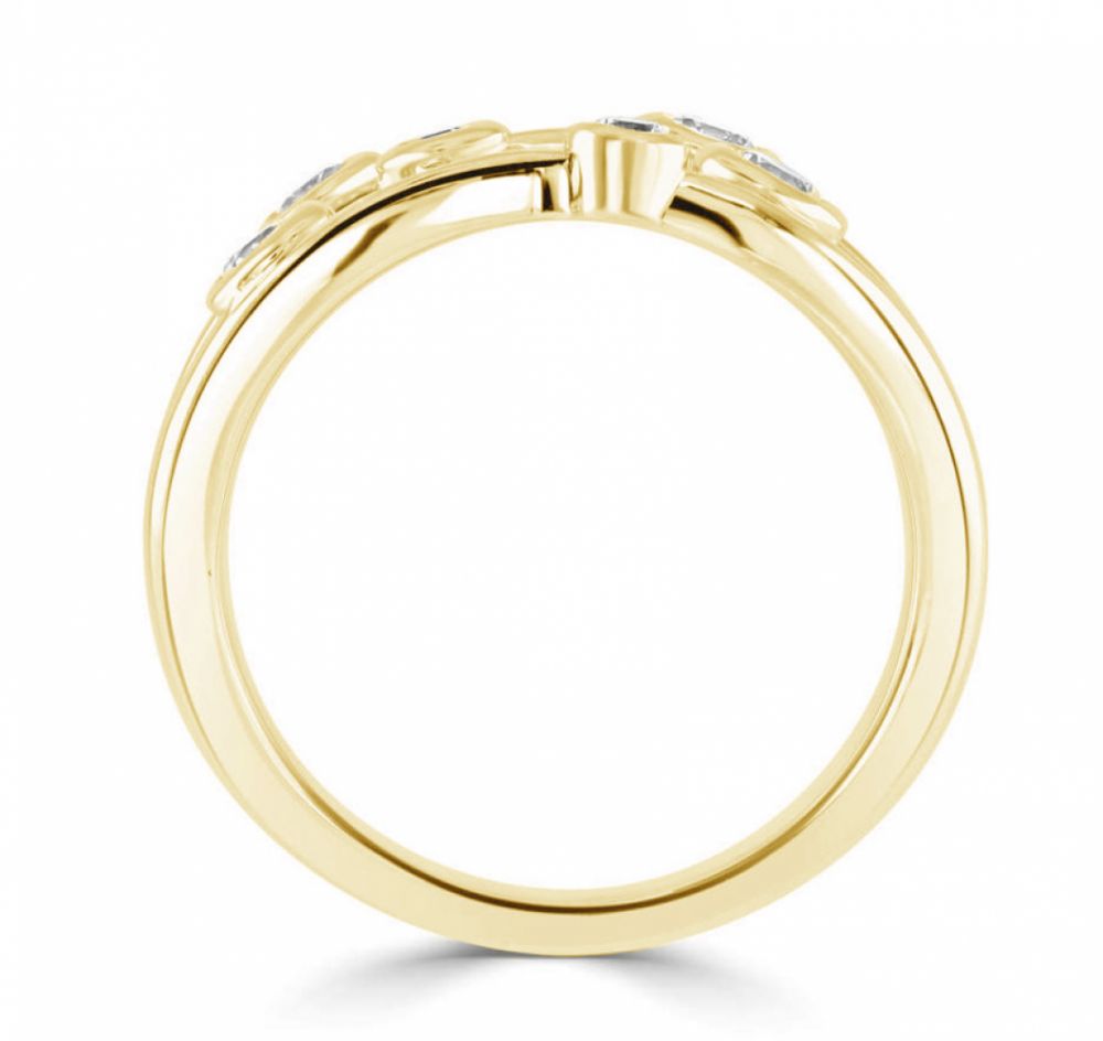 Six Stone Diamond Anniversary Ring - Side - Yellow Gold