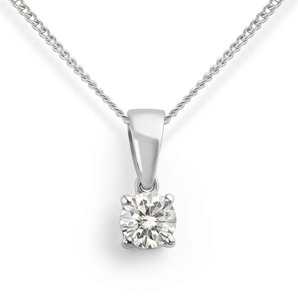 4 Claw Classic Round Diamond Solitaire Pendant -Yellow Gold 4 Claw Classic Round Diamond Solitaire Pendant -Yellow Gold