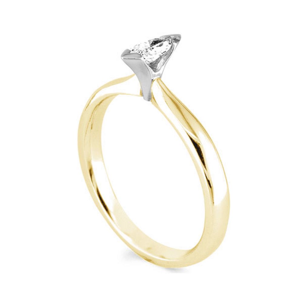 Part Bezel Set Marquise Solitaire Engagement Ring - Yellow Gold Part Bezel Set Marquise Solitaire Engagement Ring - Yellow Gold