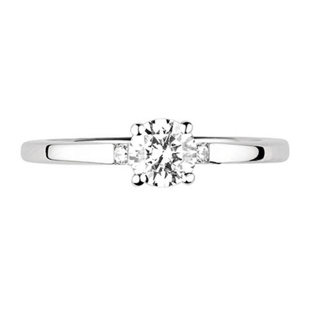 Accented Diamond Shoulder Engagement Ring - Platinum