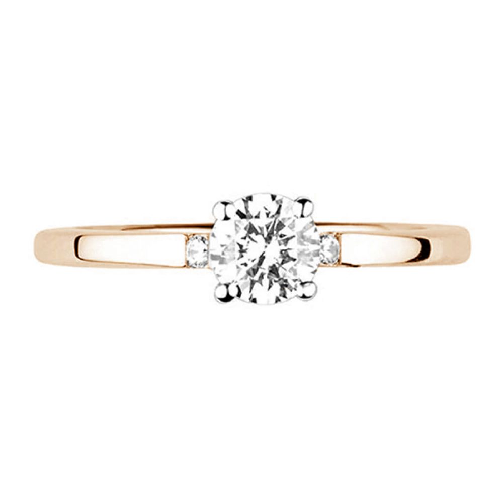 Accented Diamond Shoulder Engagement Ring - Rose Gold Accented Diamond Shoulder Engagement Ring - Rose Gold