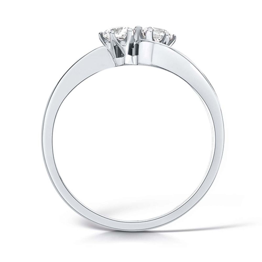 2 Stone Diamond Engagement Ring Rex Setting - White Gold