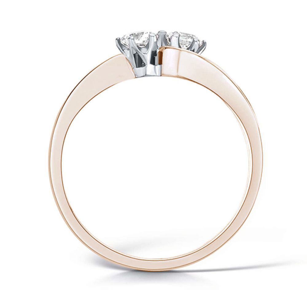 2 Stone Diamond Engagement Ring Rex Setting - Rose Gold 2 Stone Diamond Engagement Ring Rex Setting - Rose Gold