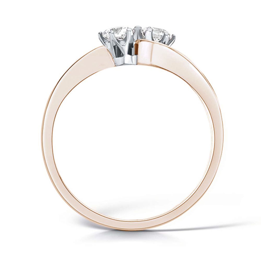 2 Stone Diamond Engagement Ring Rex Setting - Rose Gold