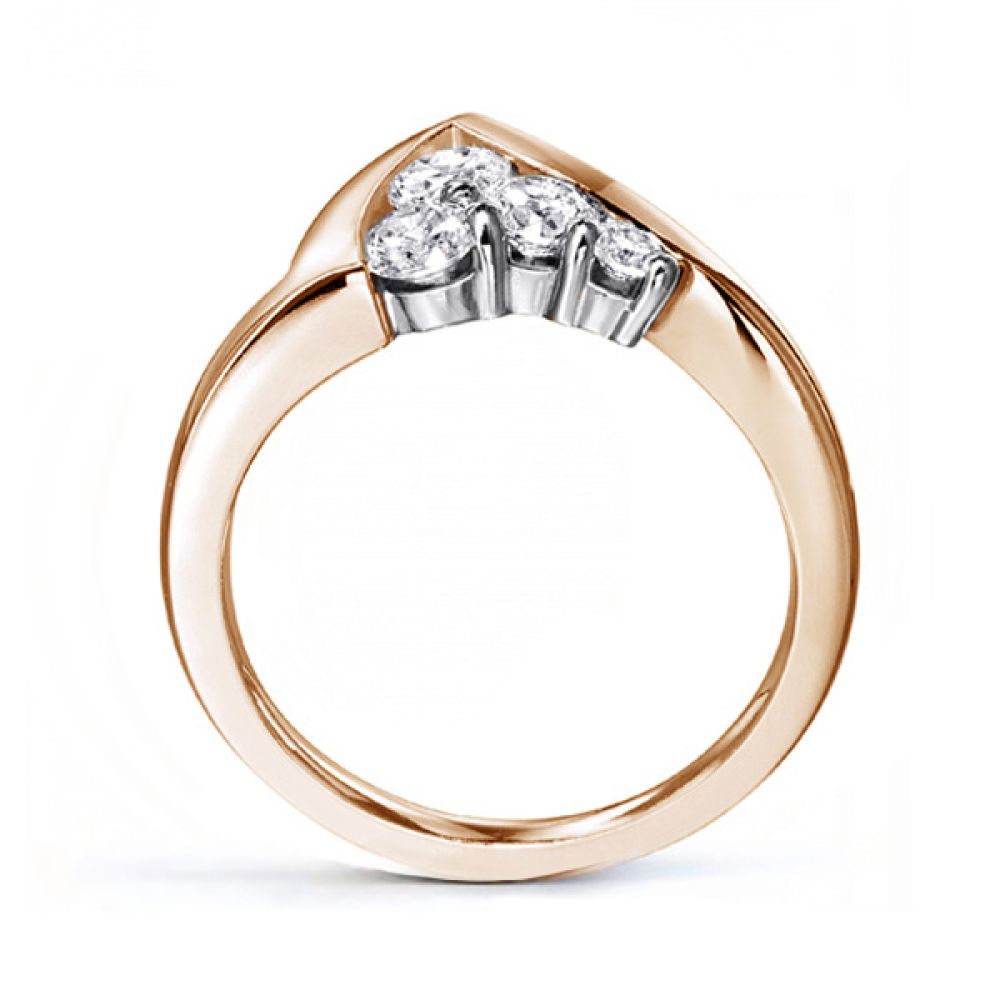 Ultramodern 4 Stone Diamond Ring - Side - Rose Gold Ultramodern 4 Stone Diamond Ring - Side - Rose Gold