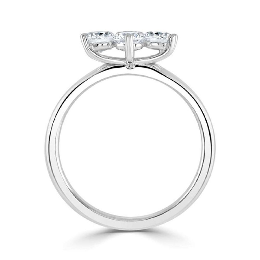Wedding Ring Friendly 4 Stone Diamond Ring - Platinum Wedding Ring Friendly 4 Stone Diamond Ring - Platinum