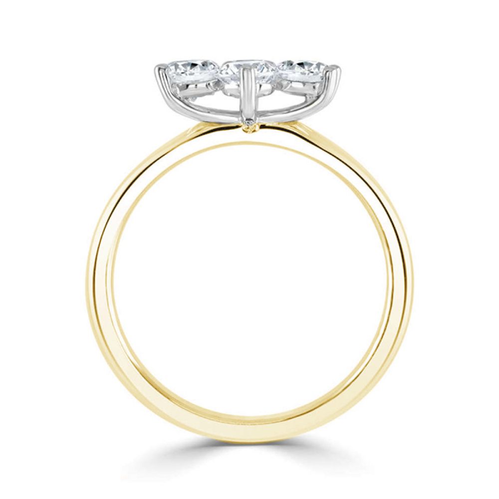 Wedding Ring Friendly 4 Stone Diamond Ring - Yellow Gold Wedding Ring Friendly 4 Stone Diamond Ring - Yellow Gold