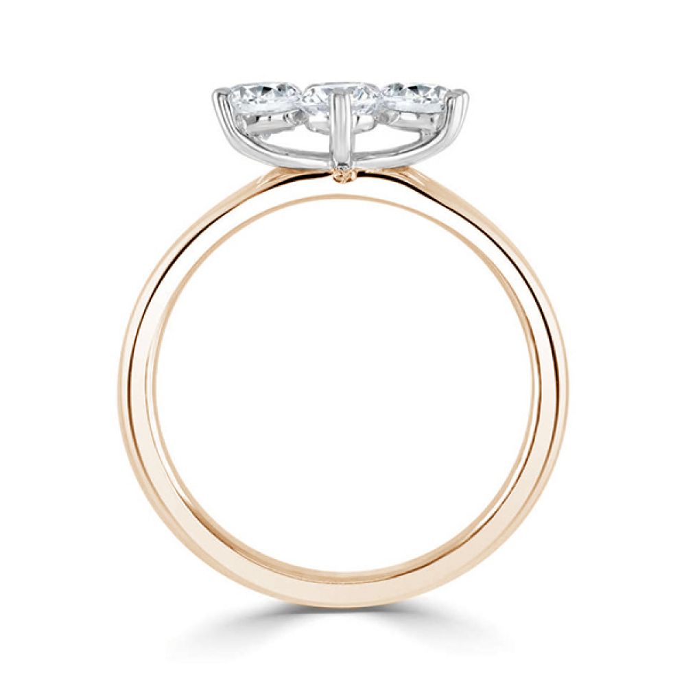 Wedding Ring Friendly 4 Stone Diamond Ring - Rose Gold Wedding Ring Friendly 4 Stone Diamond Ring - Rose Gold