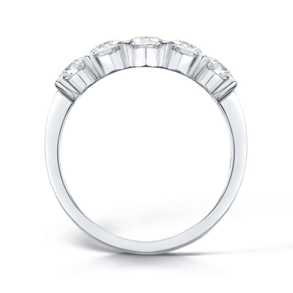 5 Stone Diamond Ring with Square Claw Setting White Gold 5 Stone Diamond Ring with Square Claw Setting White Gold