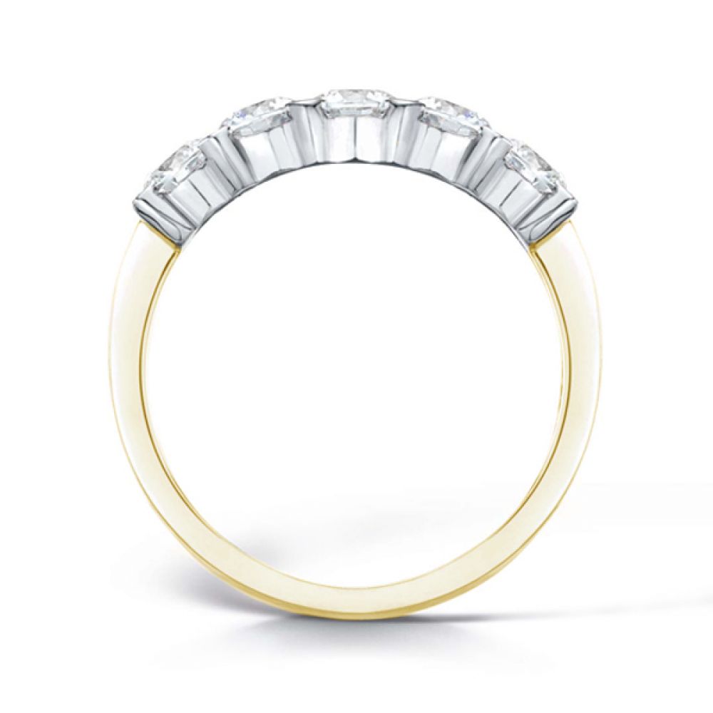 5 Stone Diamond Ring with Square Claw Setting Yellow Gold 5 Stone Diamond Ring with Square Claw Setting Yellow Gold