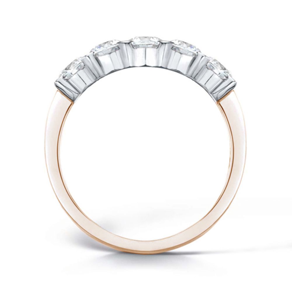 5 Stone Diamond Ring with Square Claw Setting Rose Gold 5 Stone Diamond Ring with Square Claw Setting Rose Gold