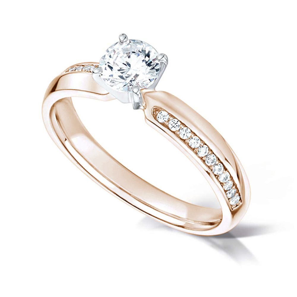 Diamond Shoulder Engagement Ring with Offset Shoulders Diamond Shoulder Engagement Ring with Offset Shoulders