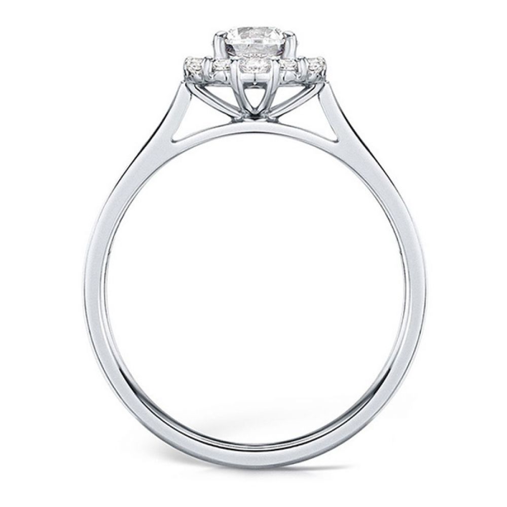 Unique Round Diamond Halo Engagement Ring - Platinum Unique Round Diamond Halo Engagement Ring - Platinum