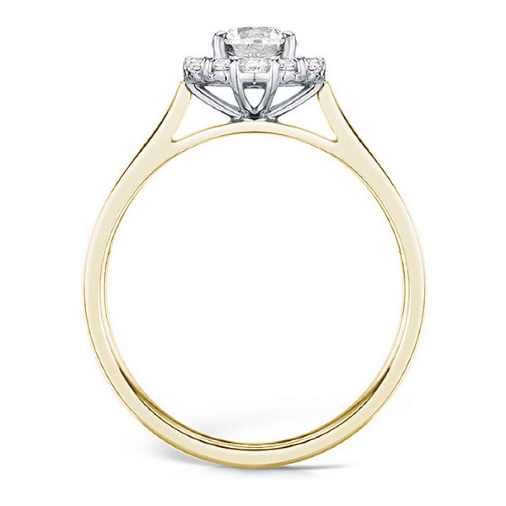 Unique Round Diamond Halo Engagement Ring - Yellow Gold Unique Round Diamond Halo Engagement Ring - Yellow Gold