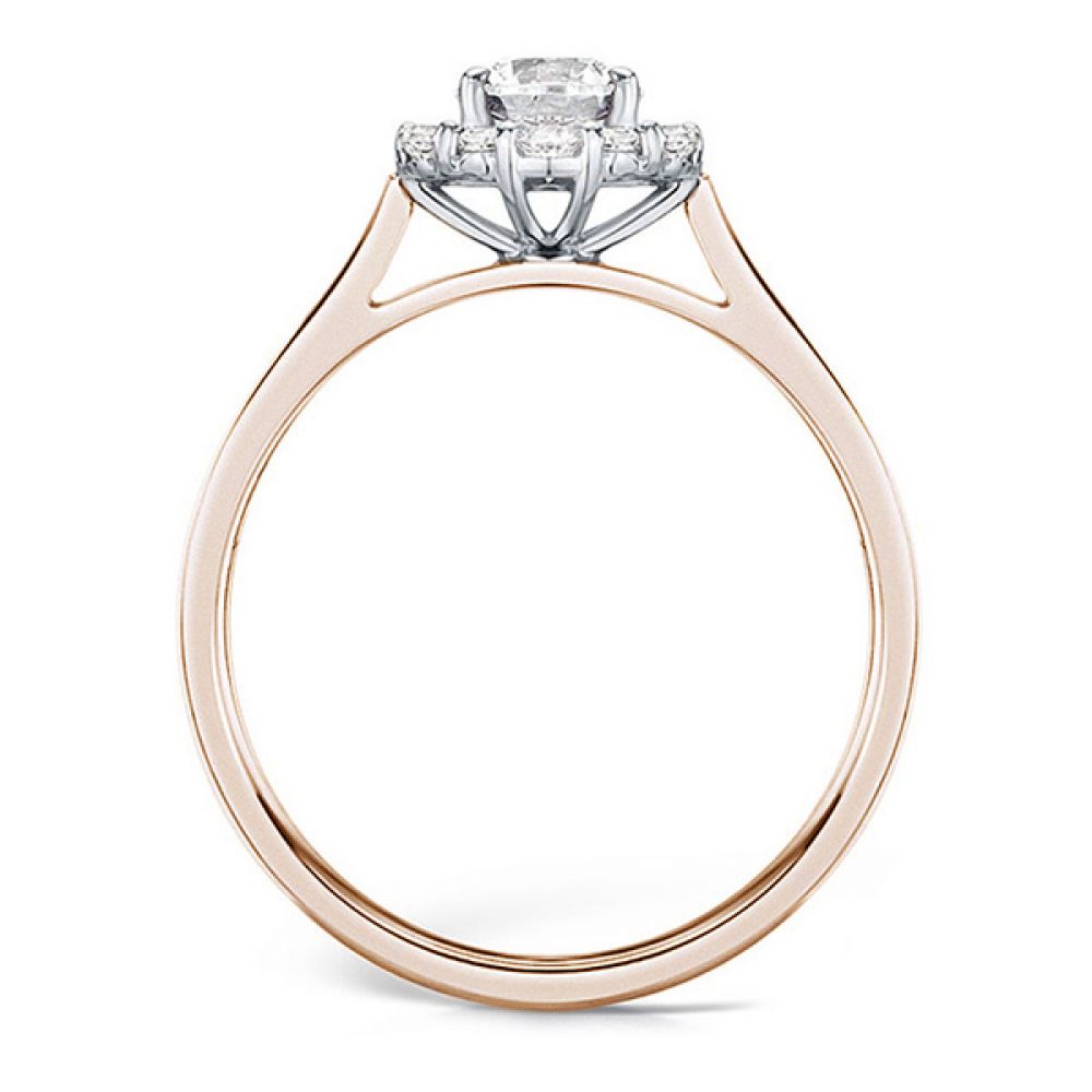 Unique Round Diamond Halo Engagement Ring - Rose Gold Unique Round Diamond Halo Engagement Ring - Rose Gold