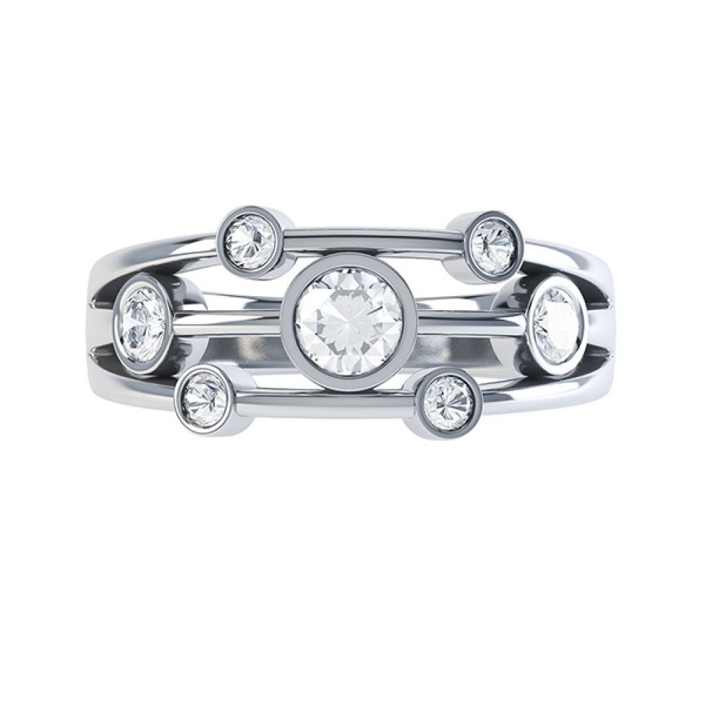0.47 Carat Raindrop 7 Stone Diamond Ring - Platinum 0.47 Carat Raindrop 7 Stone Diamond Ring - Platinum