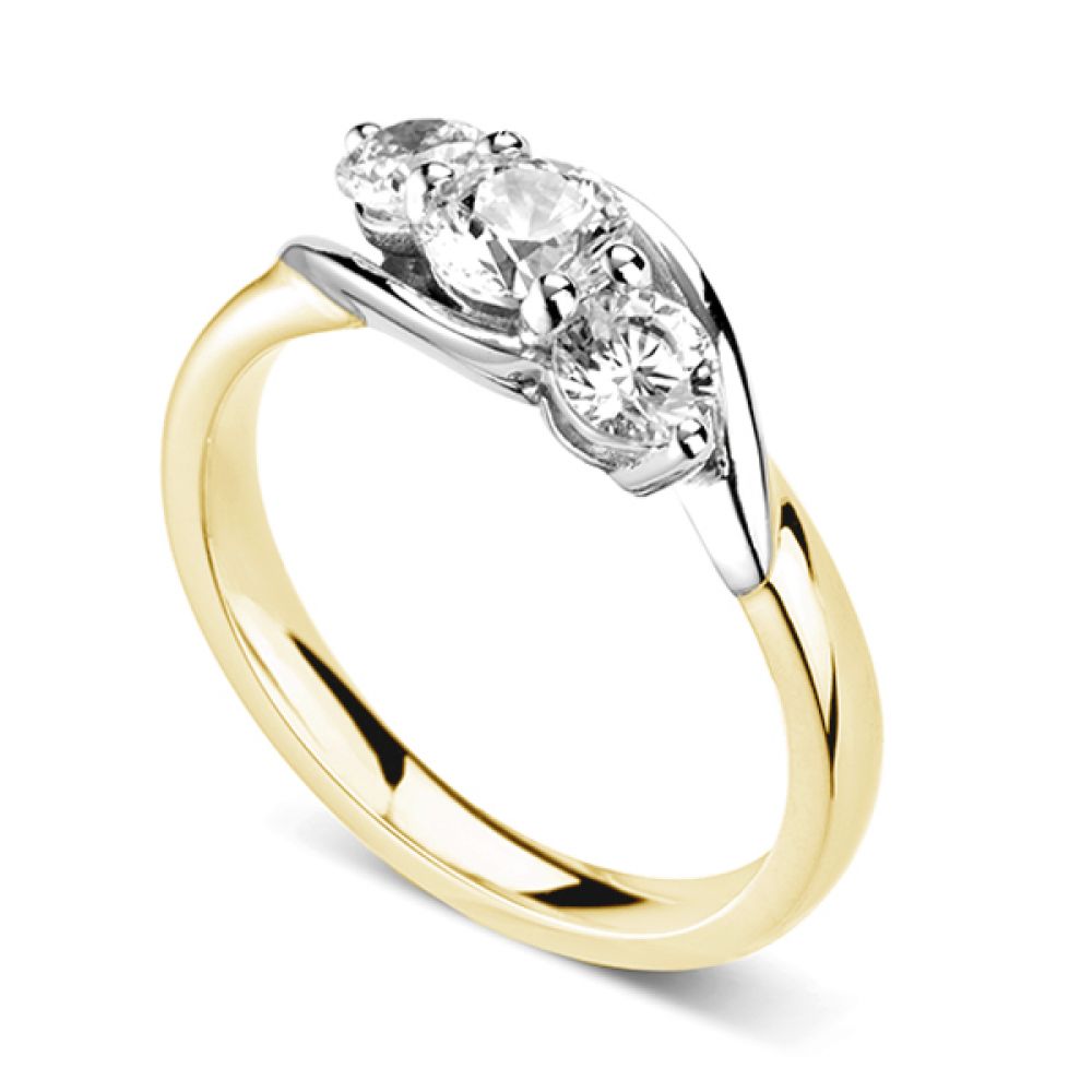 Adele-3 Stone Diamond Engagement ring - Perspective Adele-3 Stone Diamond Engagement ring - Perspective
