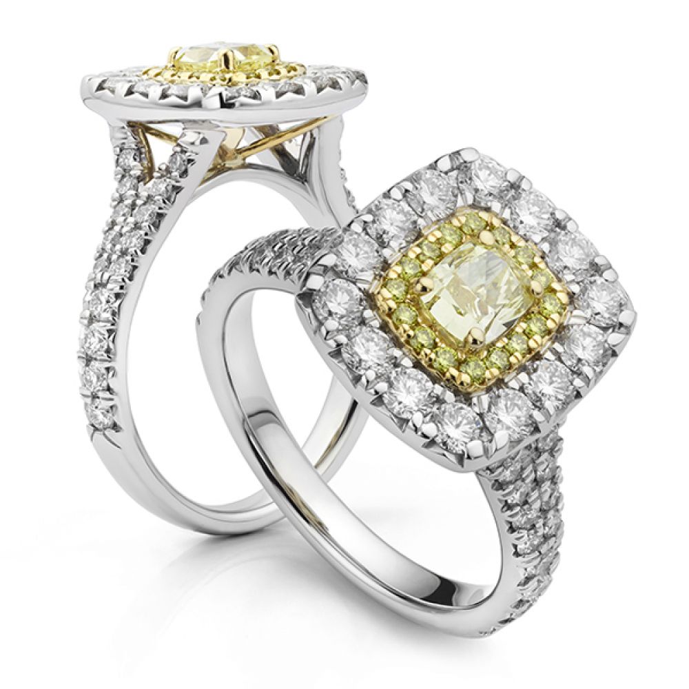 Double Halo Yellow Diamond Double View Double Halo Yellow Diamond Double View
