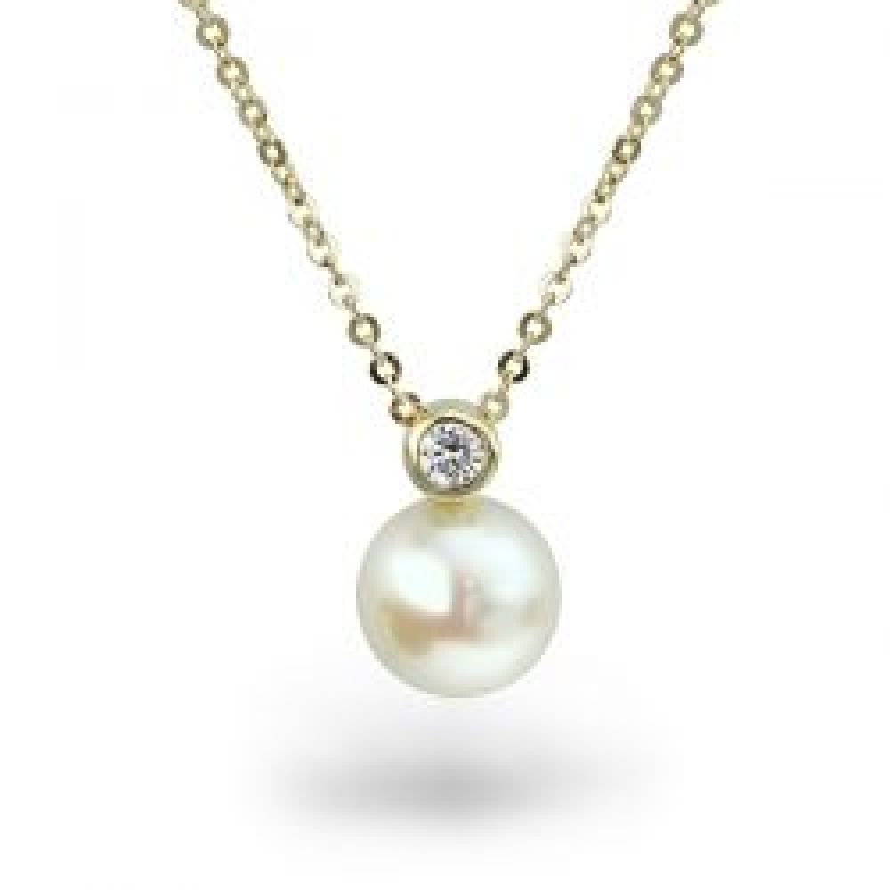 Pearl & Diamond Snowman Necklace Pearl & Diamond Snowman Necklace