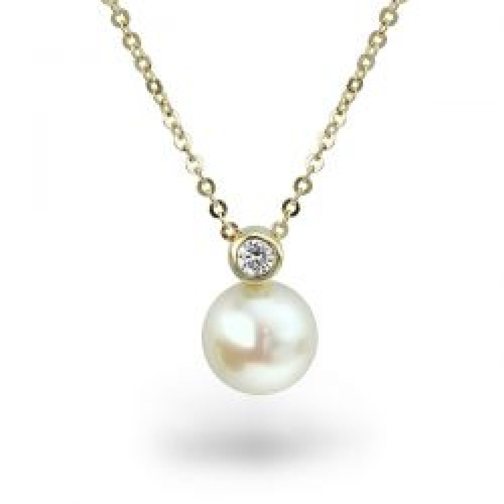 Pearl & Diamond Snowman Necklace