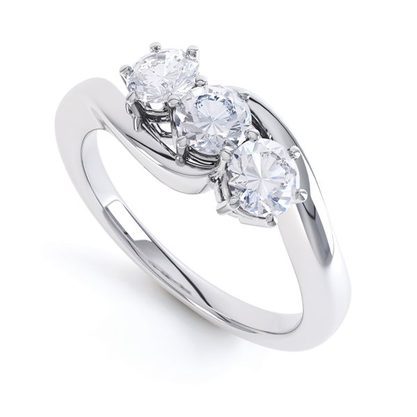 Three Stone Lab Made Diamond Ring Main Image