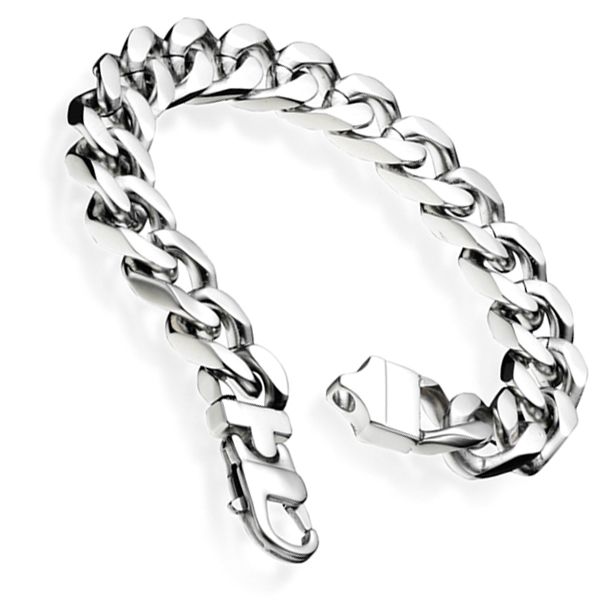 Stainless Steel 22mm Curb Bracelet Main Image