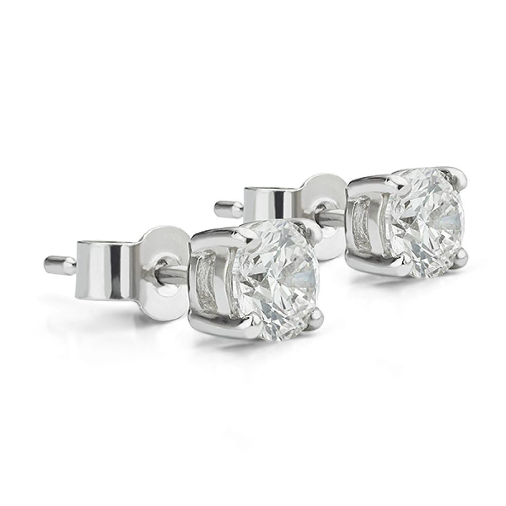 Side view of lab-grown diamond stud earrings