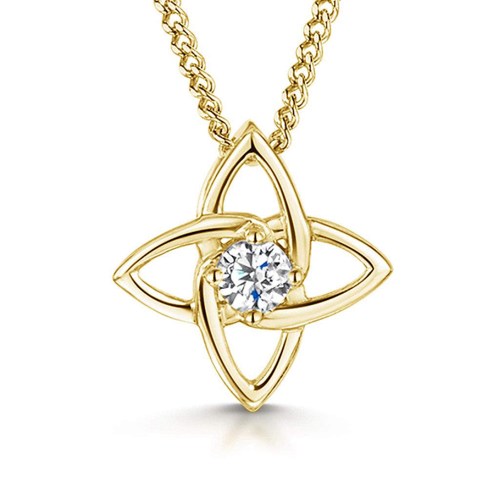 Celtic star necklace yellow gold