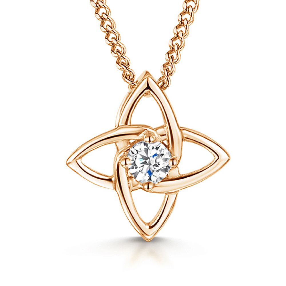 Celtic star necklace rose gold