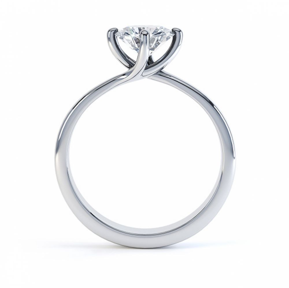 Twist engagement ring side view