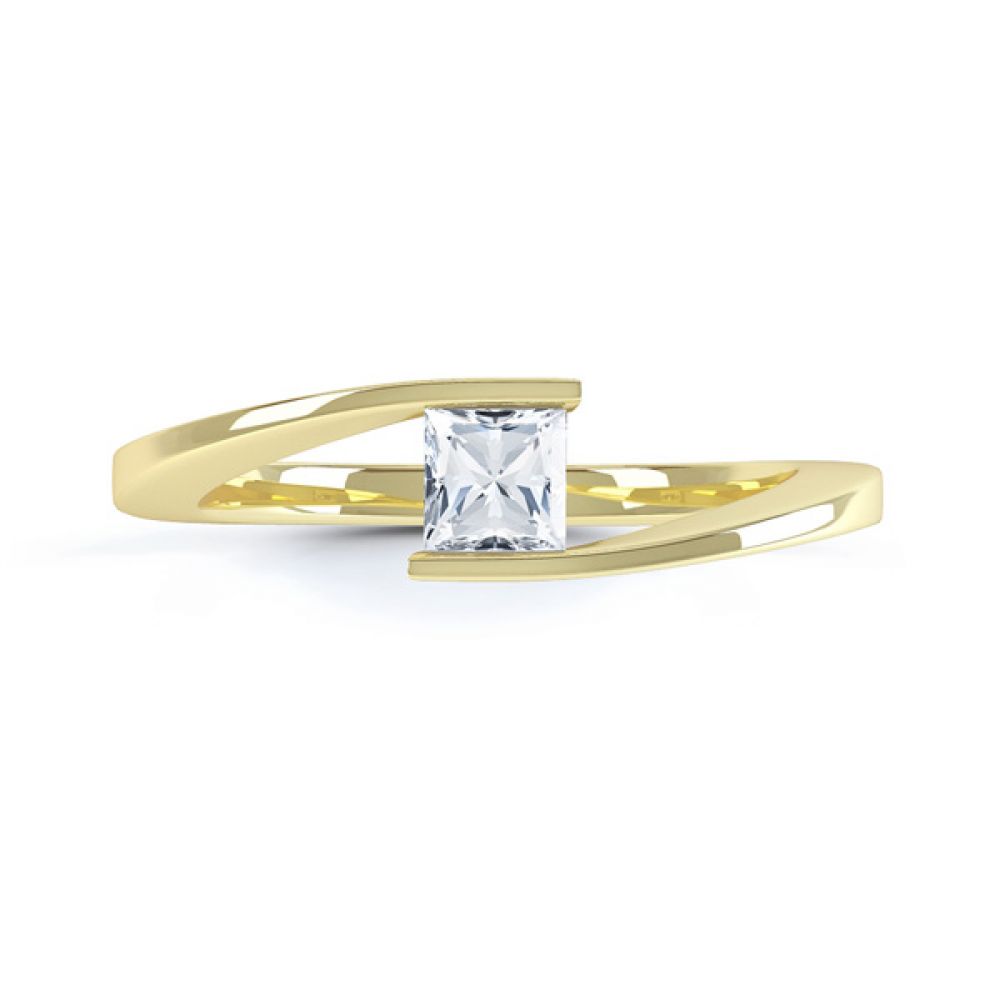 Crossover Princess Diamond Solitaire Ring Crossover Princess Diamond Solitaire Ring