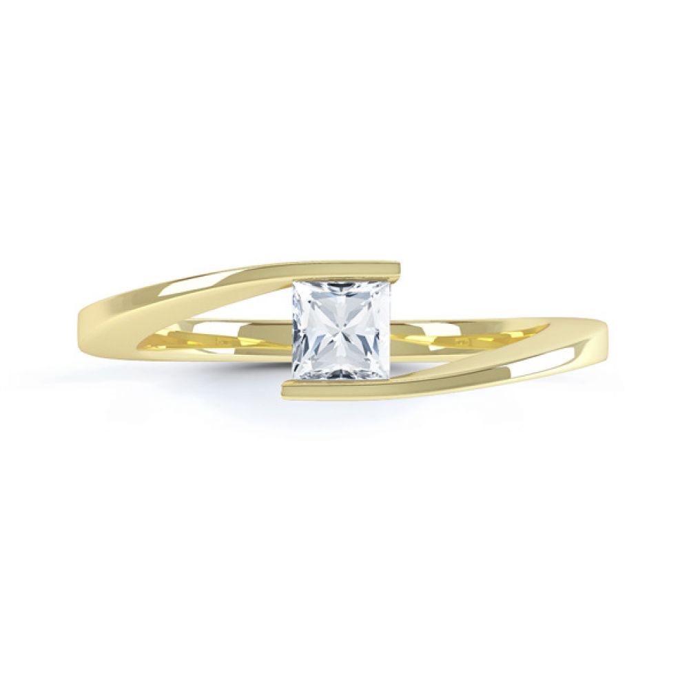 Crossover Princess Diamond Solitaire Ring