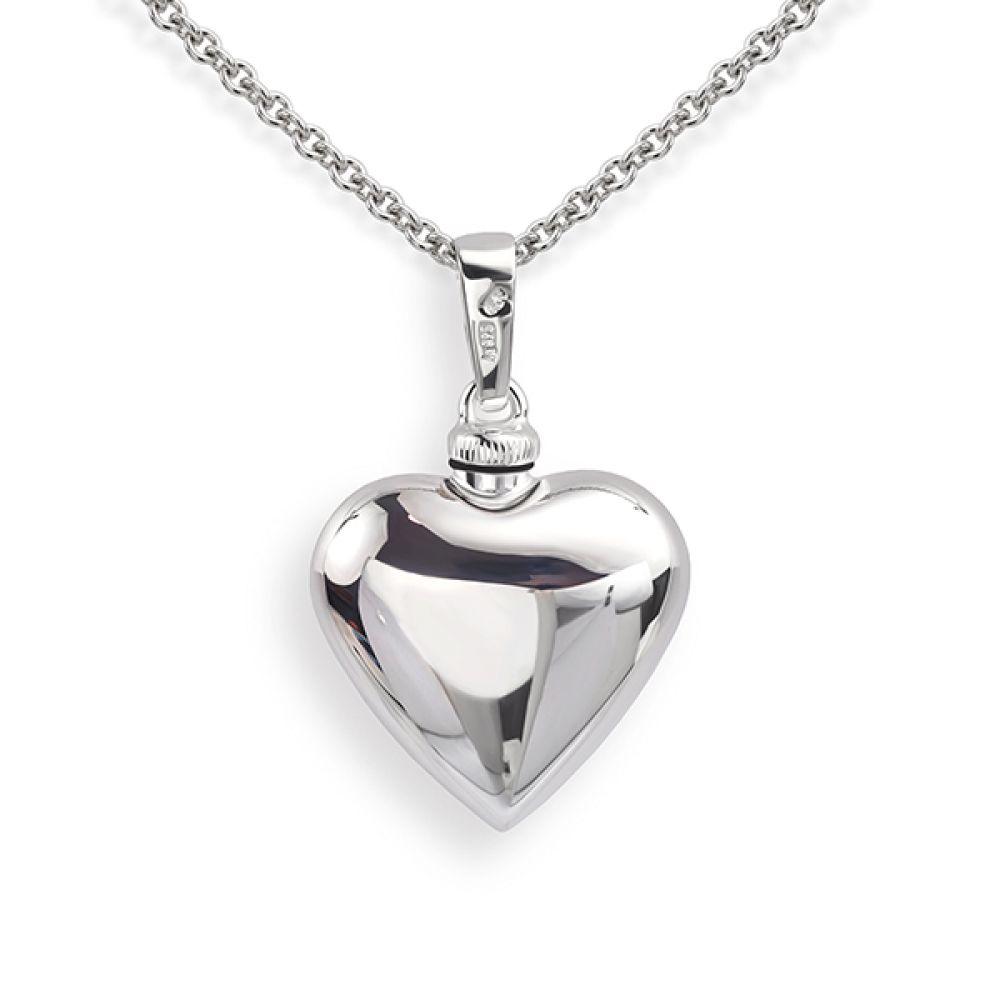 Silver heart keepsake necklace main image