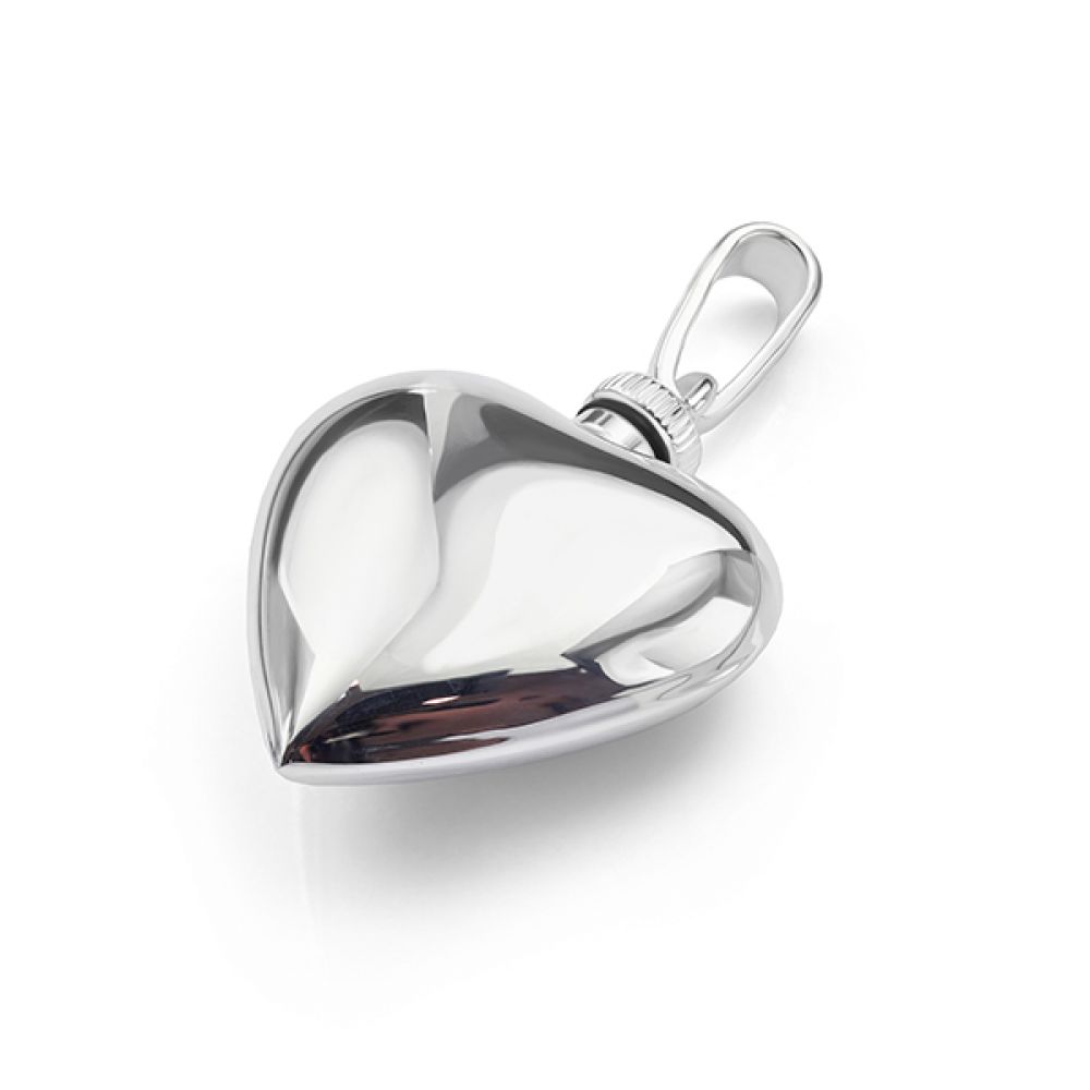 Silver heart keepsake necklace without chain