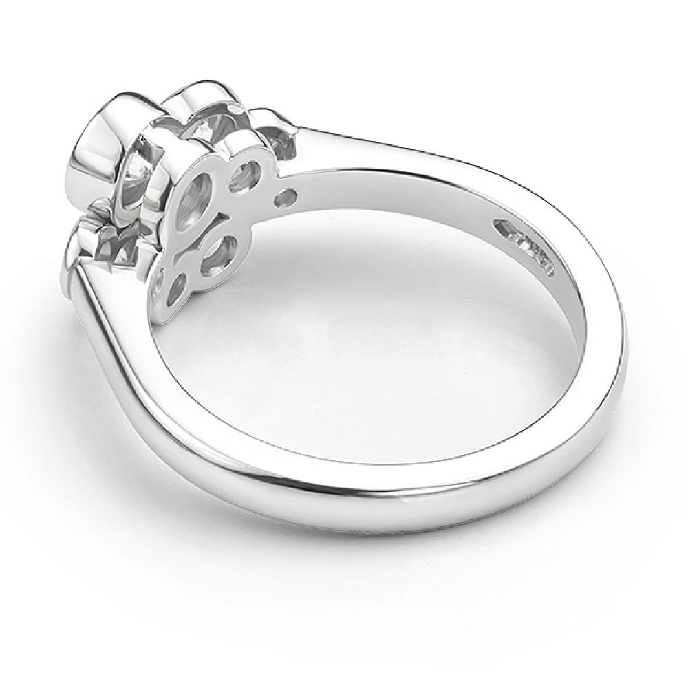 Diamond Pop Ring - Bubble Ring Flat View White Gold