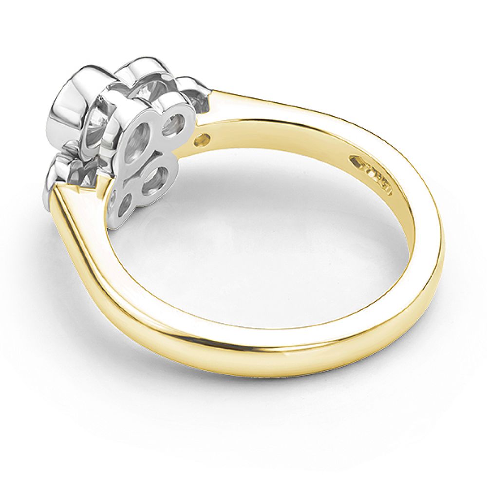 Diamond Pop Ring - Bubble Ring Flat View Yellow Gold