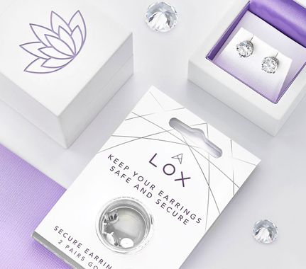 Diamond Stud earrings in packaging