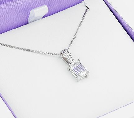 Diamond Pendant set with Emerald Cut Diamond