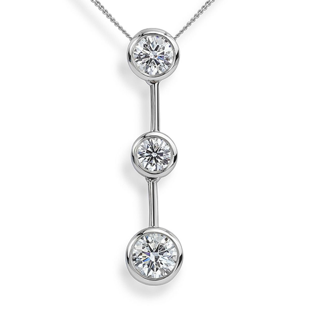 Bespoke trilogy diamond necklace front view