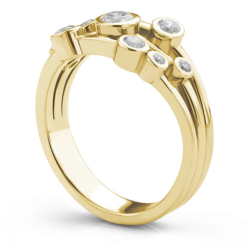 Manhattan 0.5-carat Lab-Grown diamond bubble ring in Yellow Gold side view Manhattan 0.5-carat Lab-Grown diamond bubble ring in Yellow Gold side view