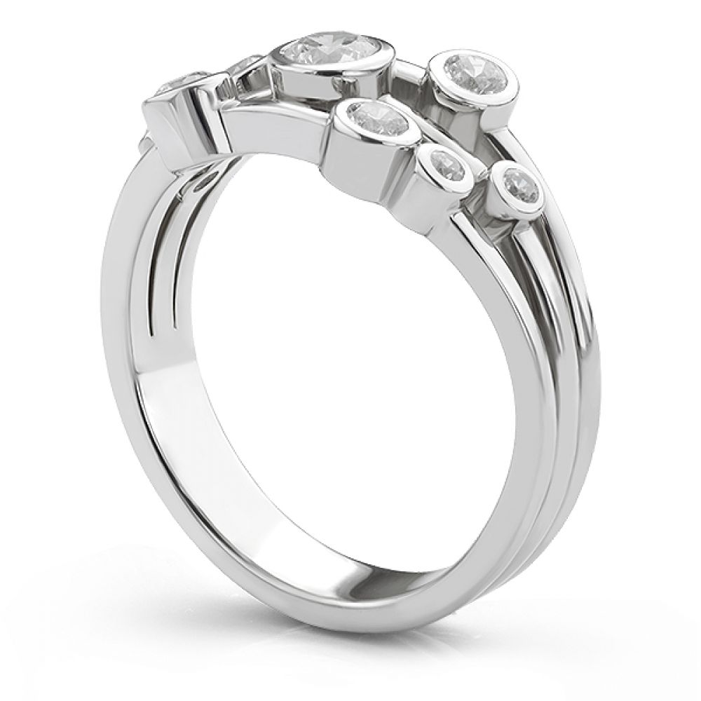 Manhattan 0.5-carat Lab-Grown diamond bubble ring in White Gold side view