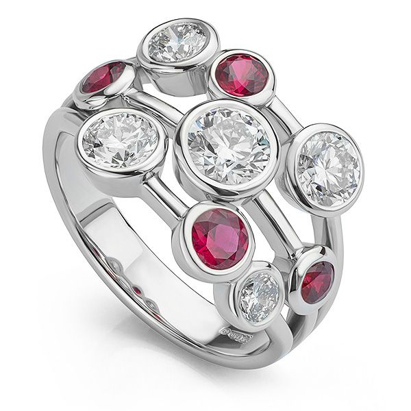 Ruby and Diamond Bubble Ring Main Image