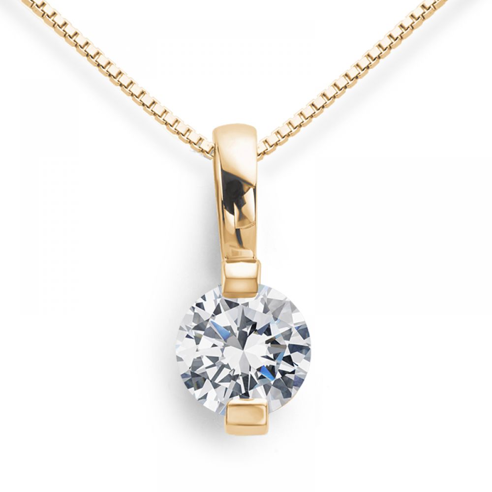 2 Claw Round Diamond Solitaire Pendant Rose Gold 2 Claw Round Diamond Solitaire Pendant Rose Gold