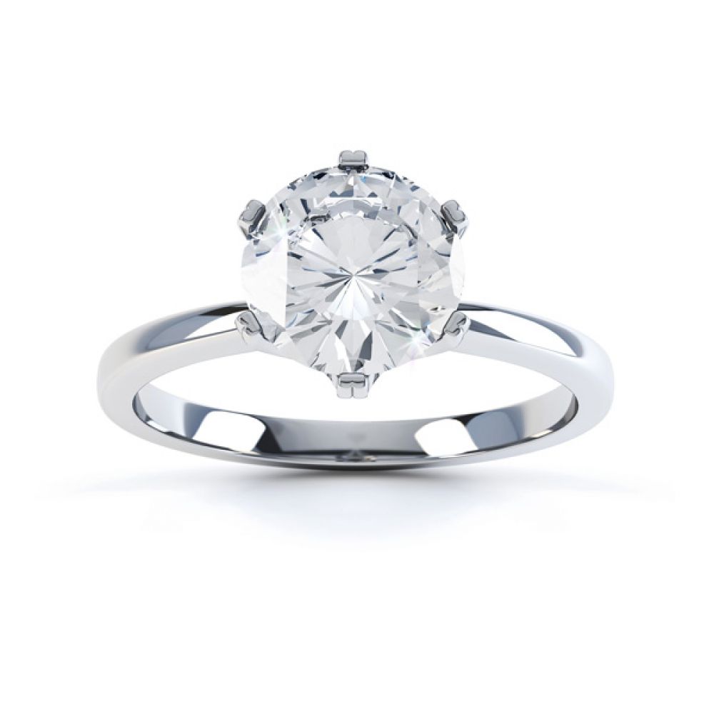 6-claw Tiffany style solitaire - white gold 6-claw Tiffany style solitaire - white gold